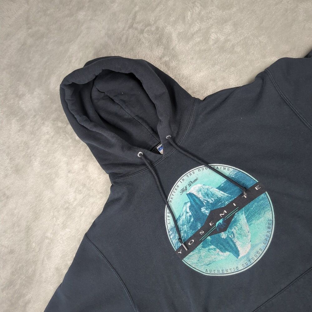 Yosemite National Park Half Dome Graphic Pullover Hoodie Sweatshirt Medium